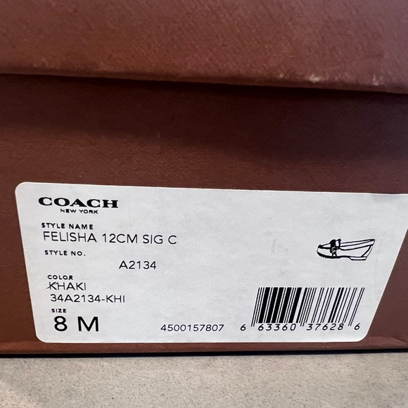 Women’s Coach Felisha Signature Khaki Monogram Loafers Size 8 M - Picture 6 of 7